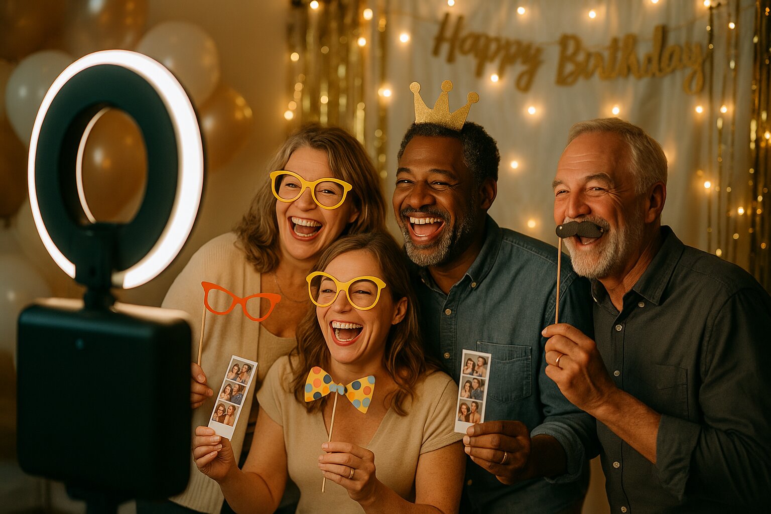 Une ambiance festive immédiate — photobooth anniversaire Clicovia